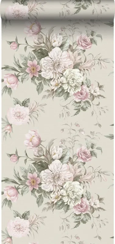 papel pintado ramo de flores verde de Borastapeter – 660259