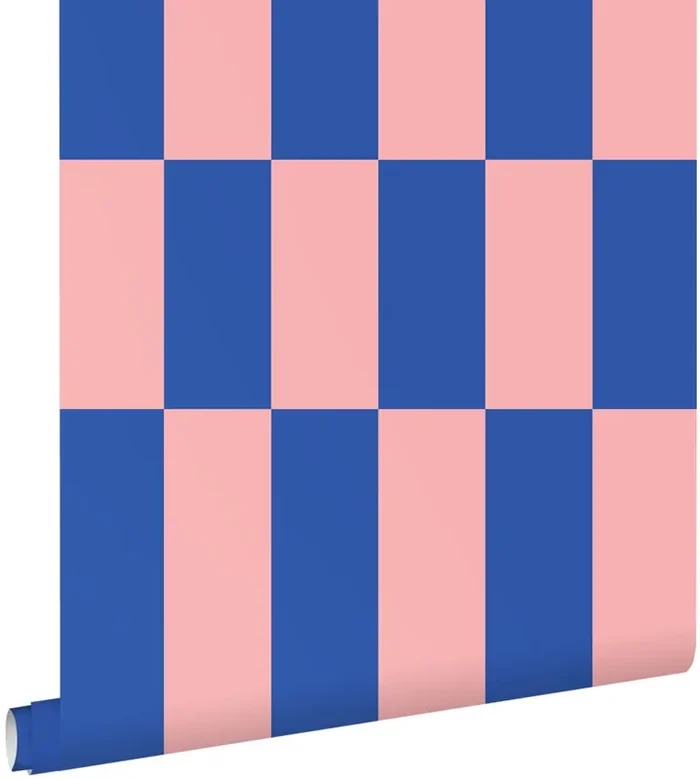 papel pintado raya rosa y azul real de ESTAhome – 130921