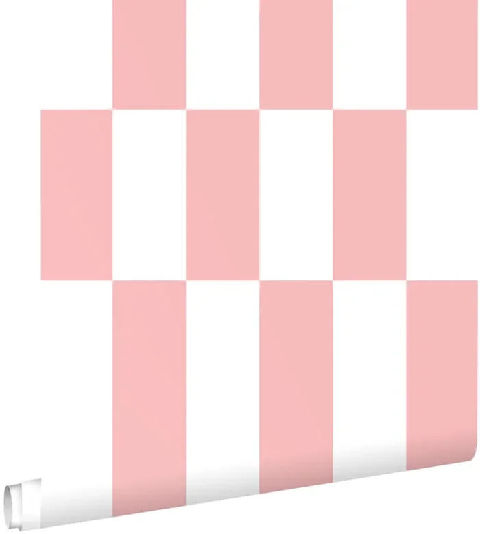 papel pintado raya rosa y blanco de ESTAhome – 130918