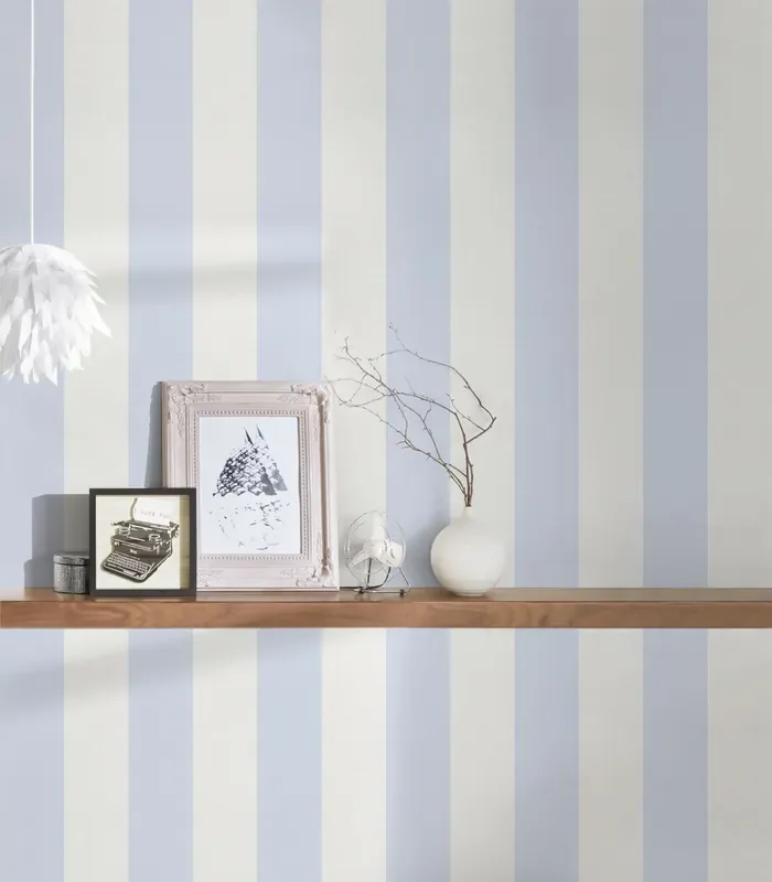 papel pintado rayado azul y blanco de Livingwalls – AS-314024