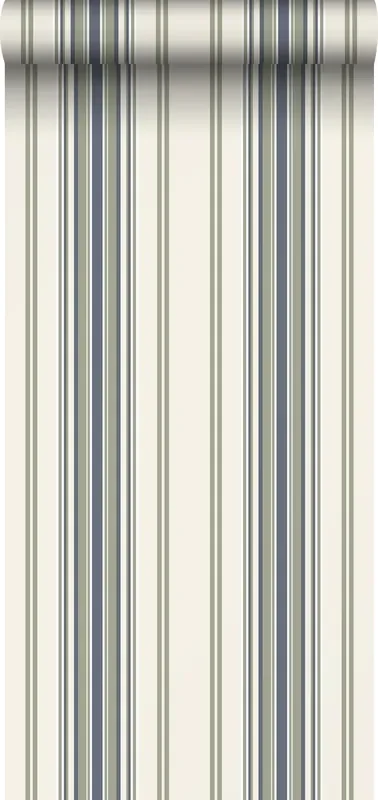 papel pintado rayado beige y azul de Sanders & Sanders – 935389