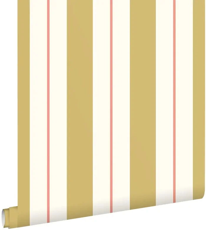 papel pintado rayas amarillo ocre y naranja de ESTAhome – 131475