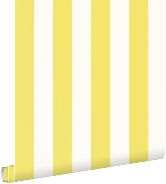 papel pintado rayas amarillo y blanco de ESTAhome – 139911