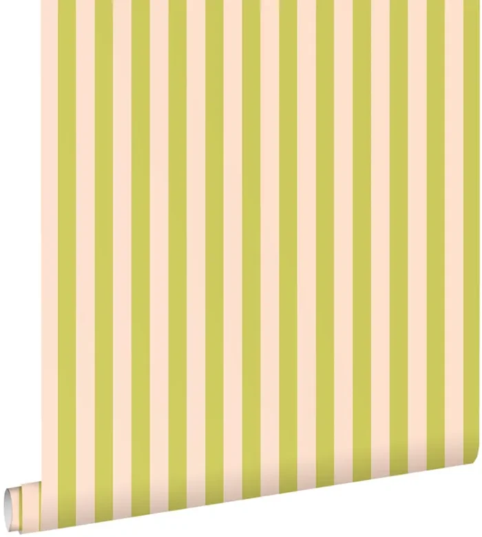 papel pintado rayas amarillo y verde de ESTAhome – 131569