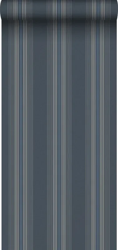 papel pintado rayas azul agrisado de Sanders & Sanders – 640544