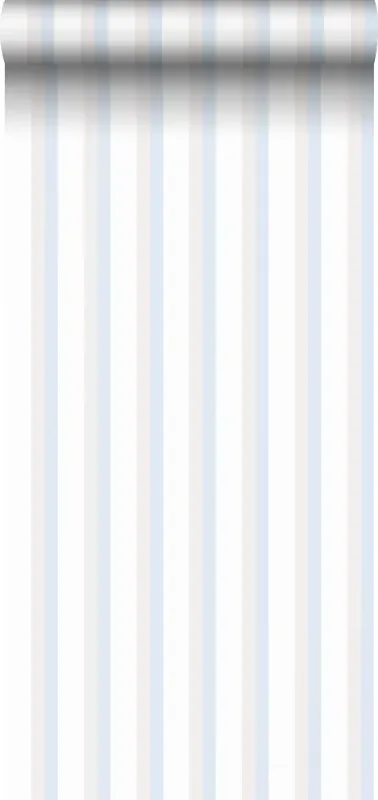 papel pintado rayas azul claro, beige y blanco de Sanders & Sanders – 640594