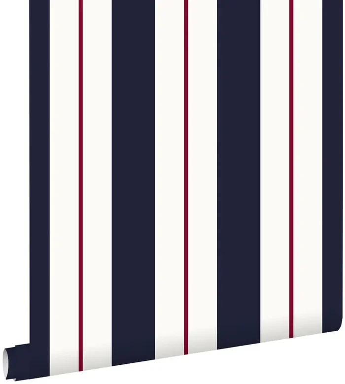 papel pintado rayas azul y rojo de ESTAhome – 136415