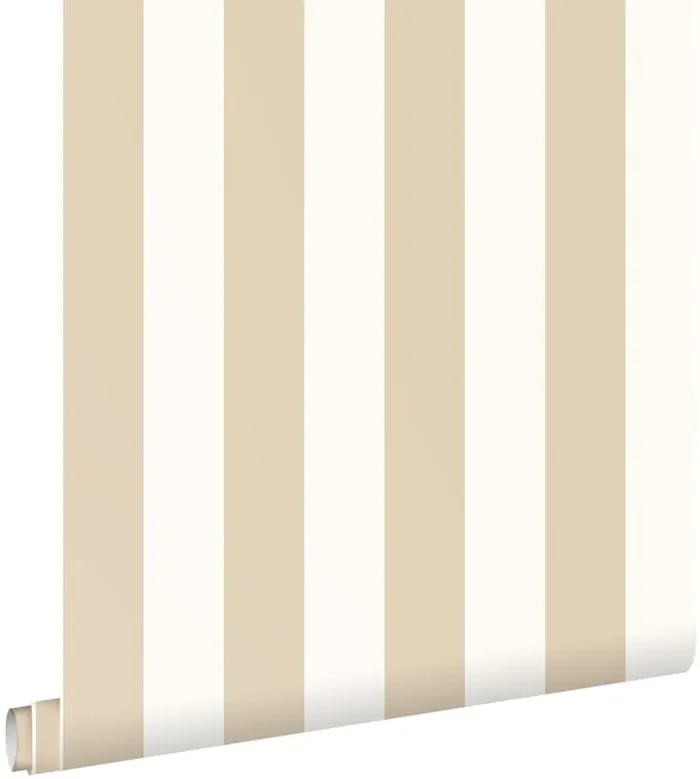 papel pintado rayas blanco y beige claro de ESTAhome – 139913