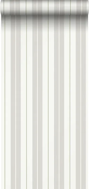papel pintado rayas gris y verde de Sanders & Sanders – 640696