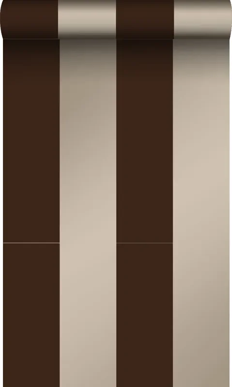 papel pintado rayas marrón mate y bronce brillante de Origin Wallcoverings – 345729