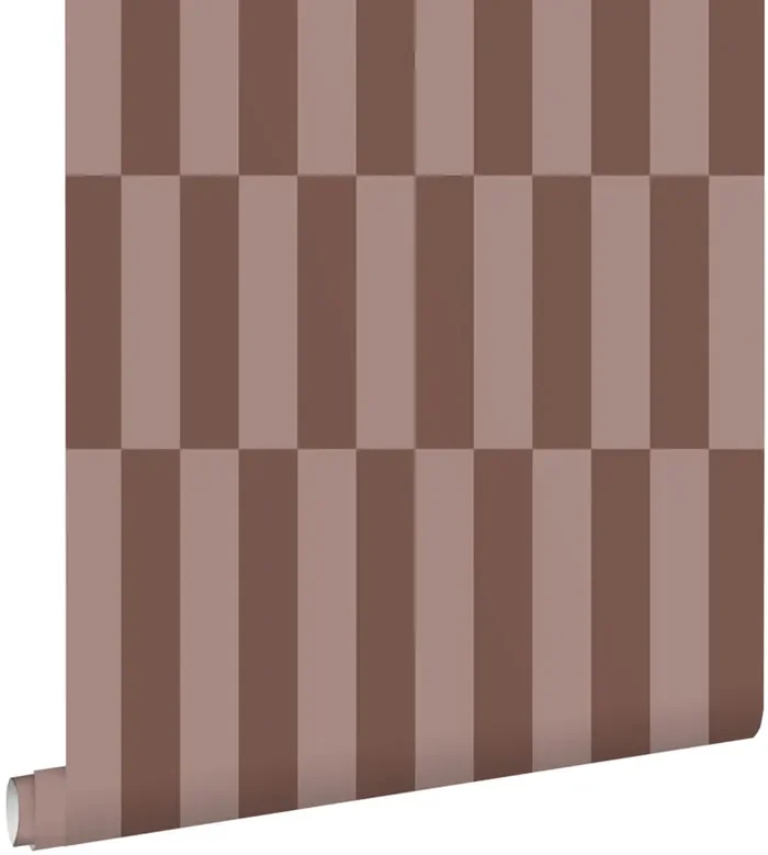 papel pintado rayas marrón y malva violeta de ESTAhome – 131215