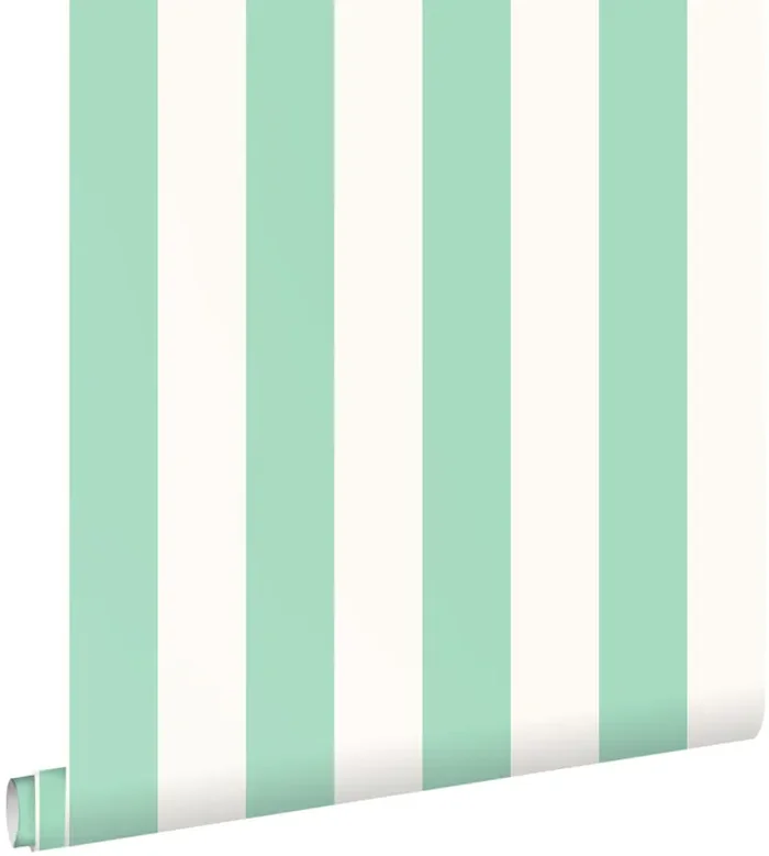papel pintado rayas menta verde y blanco de ESTAhome – 139910