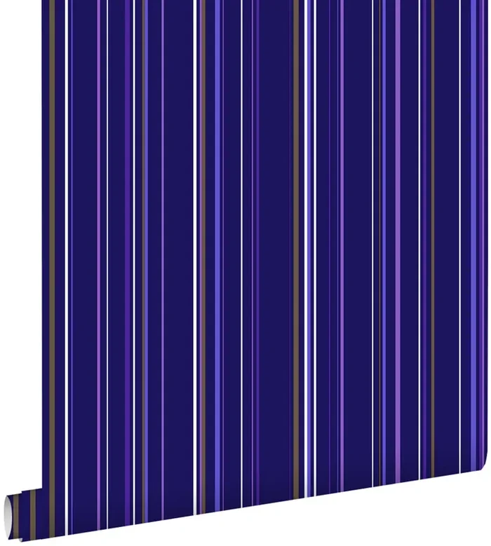 papel pintado rayas morado y marrón de ESTAhome – 136804