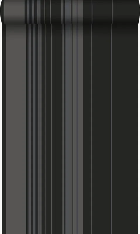 papel pintado rayas negro y bronce brillante de Origin Wallcoverings – 346227