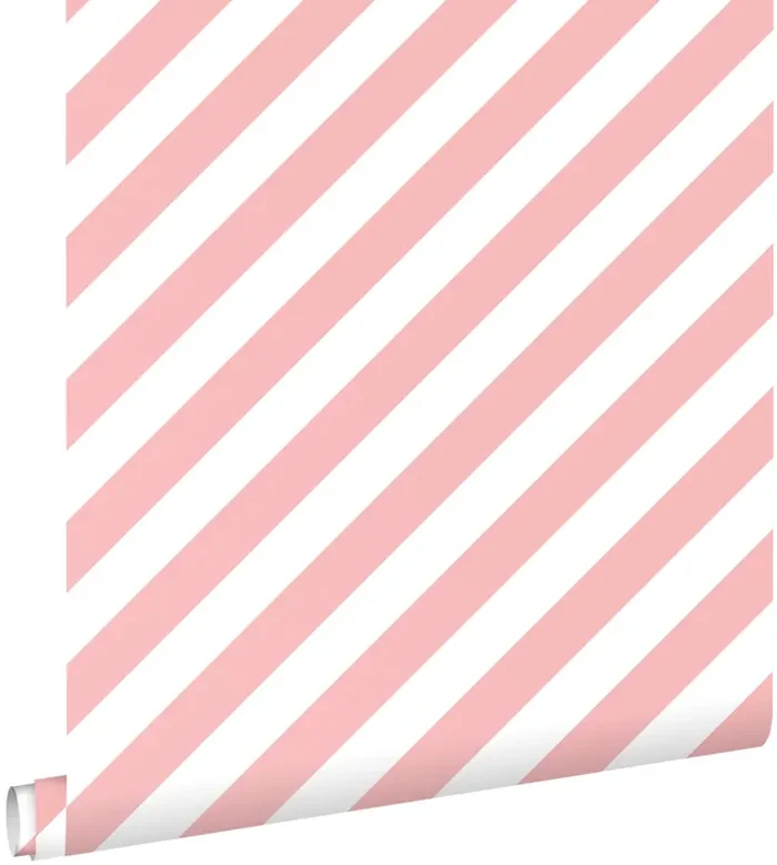 papel pintado rayas rosa y blanco de ESTAhome – 139953