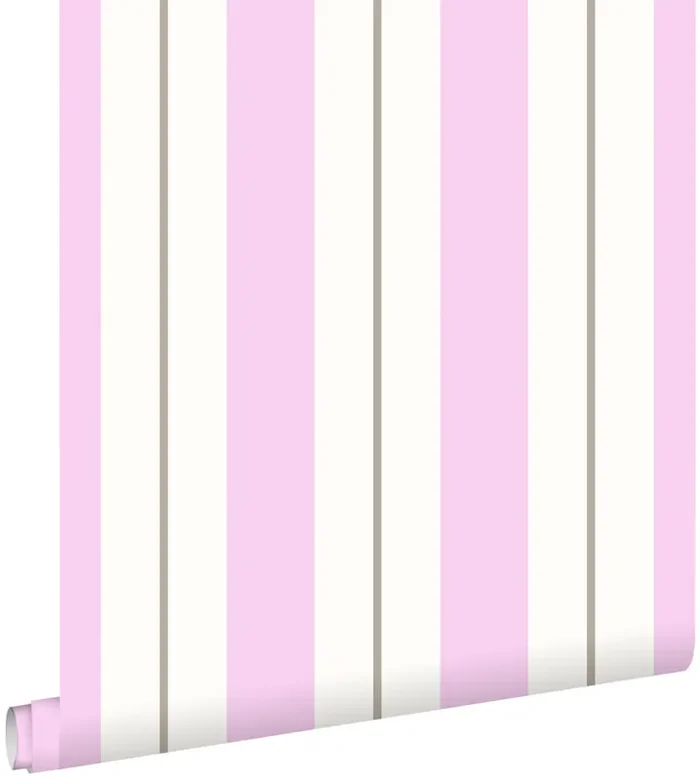 papel pintado rayas rosa y marrón de ESTAhome – 136412