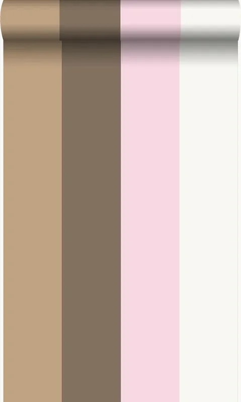 papel pintado rayas rosa y marrón de Origin Wallcoverings – 346516