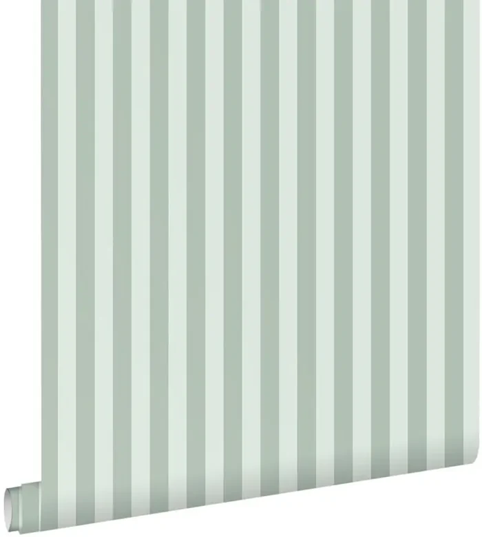 papel pintado rayas verde grisáceo de ESTAhome – 130953