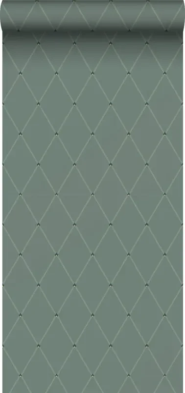 papel pintado rombo diamante con efecto gradiente verde oscuro de Borastapeter – 660934