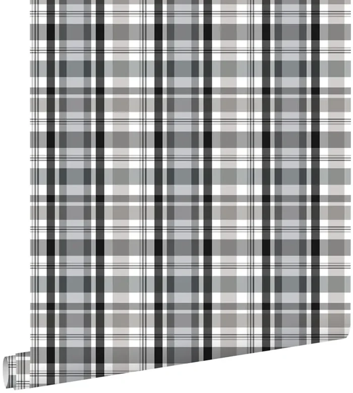 papel pintado rombo negro y gris de ESTAhome – 138821