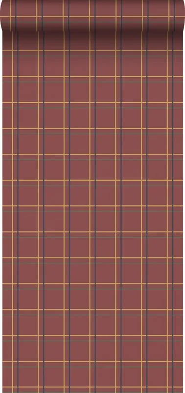 papel pintado rombo rojo barro cocido de Sanders & Sanders – 640360