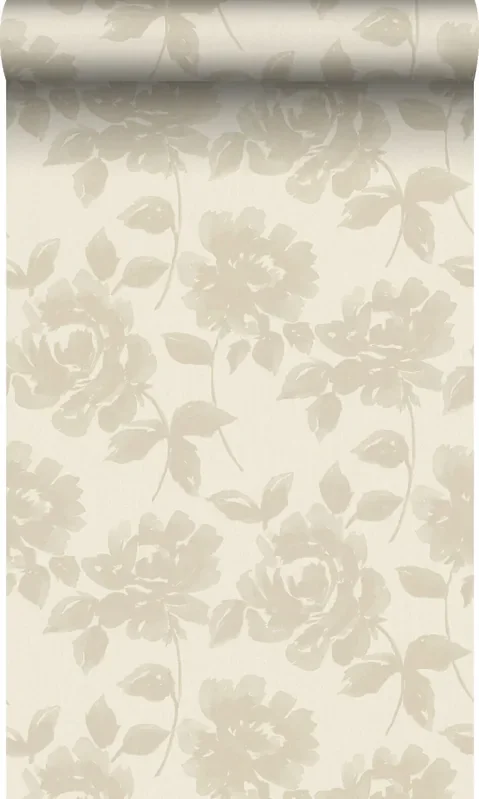 papel pintado rosas beige crema de Origin Wallcoverings – 347031