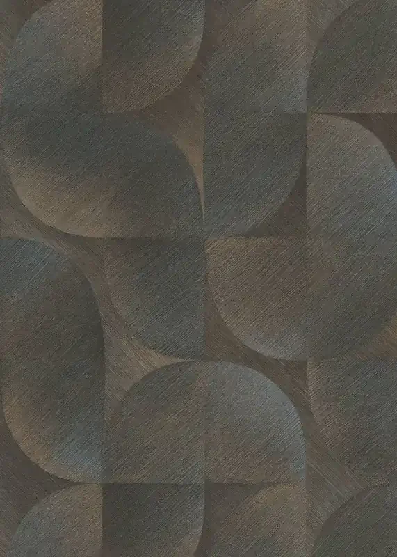papel pintado semicírculos en estilo retro negro y marrón de Erismann – 661629