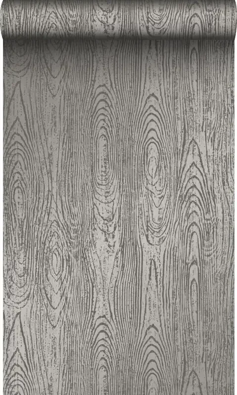 papel pintado tablas de madera con grano de madera gris oscuro de Origin Wallcoverings – 347559