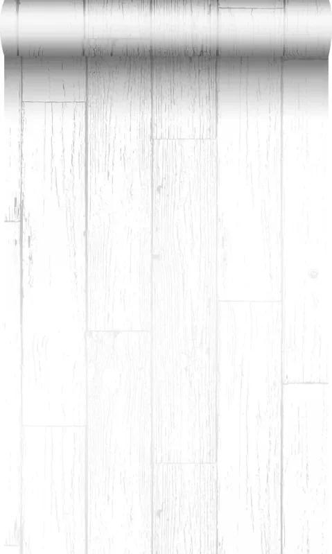 papel pintado tablas de madera desgastada, alterada, resistida vintage blanco mate y plata de Origin Wallcoverings – 347541