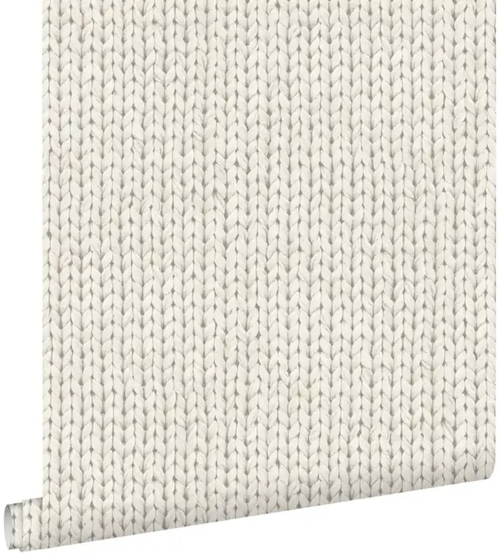 papel pintado tejido a puntos beige de ESTAhome – 137720