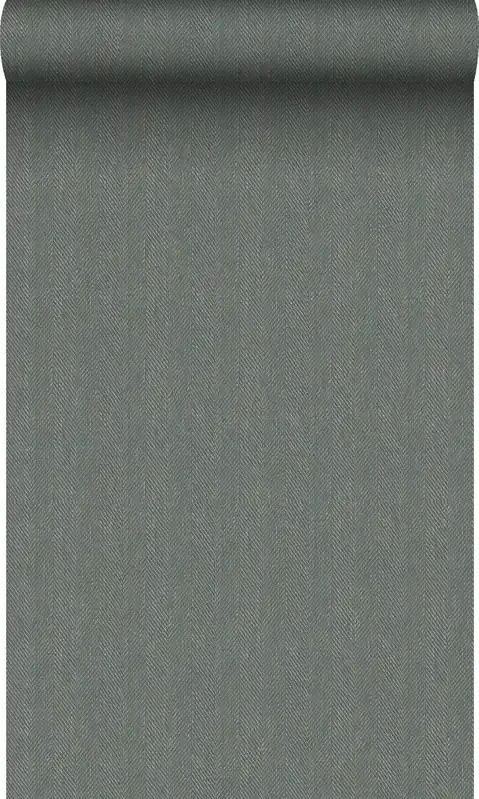 papel pintado tejido de espiga verde gris de Origin Wallcoverings – 347660