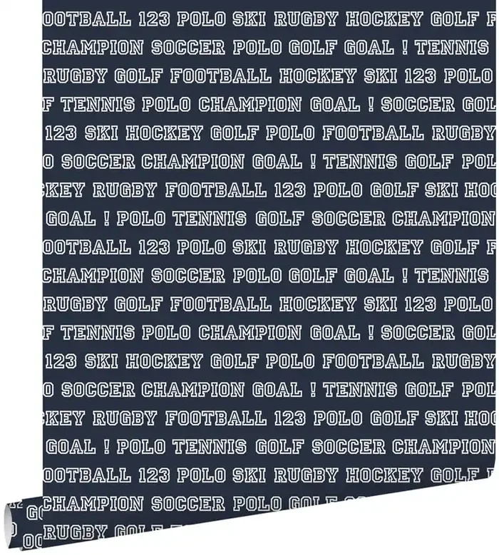 papel pintado todos los deportes azul marino de ESTAhome – 115623