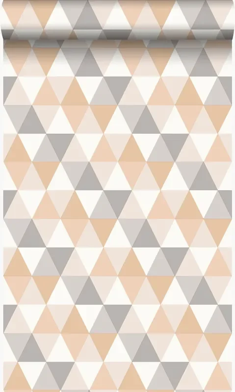 papel pintado triángulos gráficos beige de Origin Wallcoverings – 347223