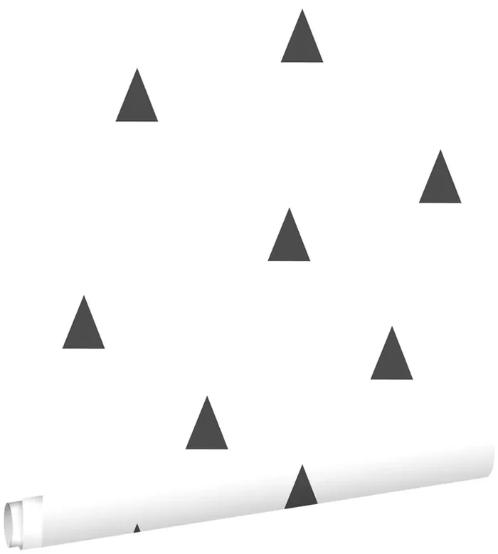 papel pintado triángulos gráficos negro y blanco de ESTAhome – 138942