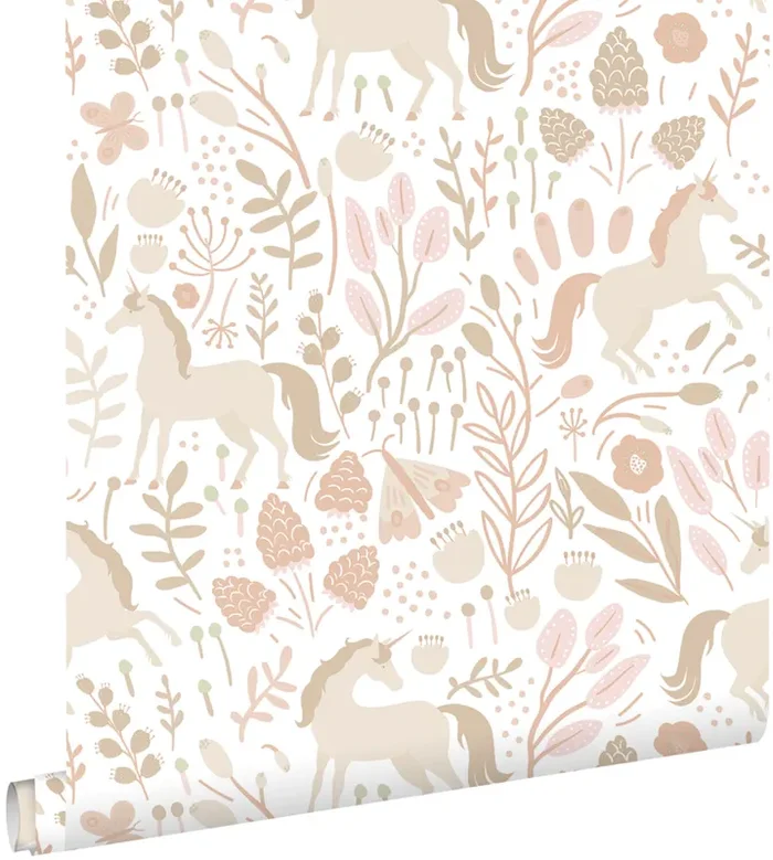 papel pintado unicornios beige de ESTAhome – 139873