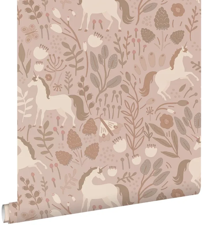 papel pintado unicornios rosa viejo de ESTAhome – 139876