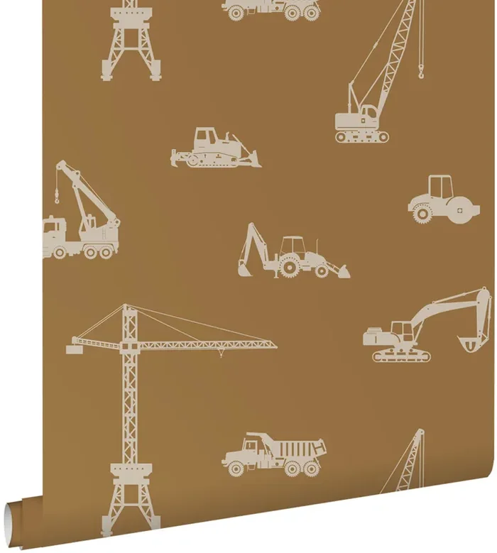 papel pintado vehículos marrón ocre de ESTAhome – 139971