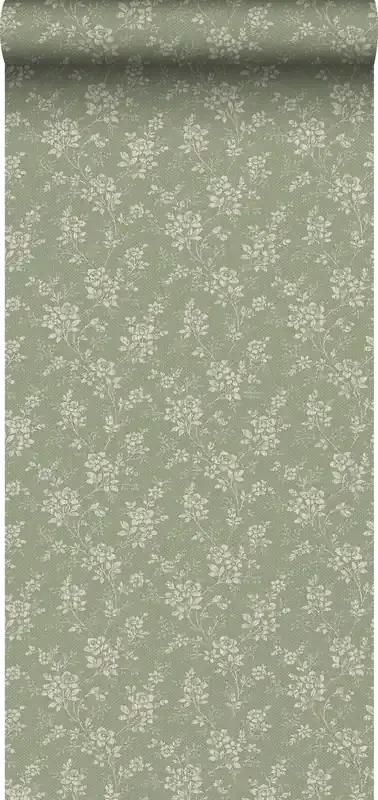 papel pintado vintage flores verde de Borastapeter – 661035