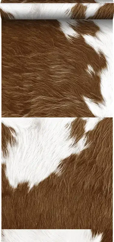 papel pintado XXL imitación piel de vaca marrón y blanco de Origin Wallcoverings – 357242