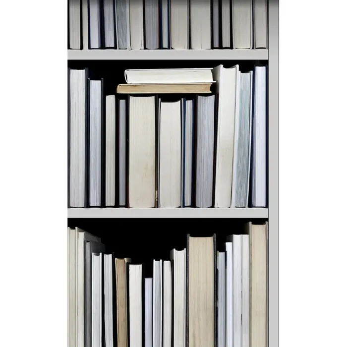 papel pintado XXL librería negro, gris, beige y blanco de ESTAhome – 158205