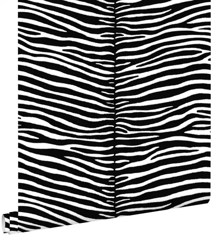 papel pintado zebra negro y blanco de ESTAhome – 136807