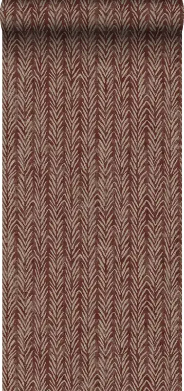 papel pintado zigzag chevrons rojo burdeos intenso de Sanders & Sanders – 640504