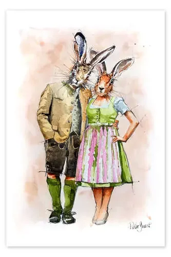 Pareja de conejos de Peter Guest