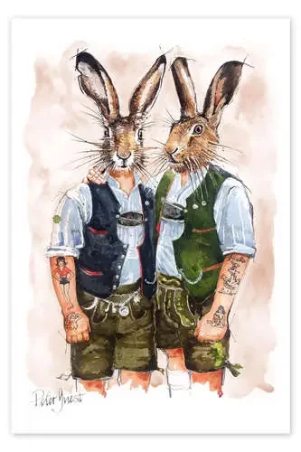 Pareja de conejos de Peter Guest