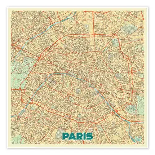 Paris Map Retro de Hubert Roguski