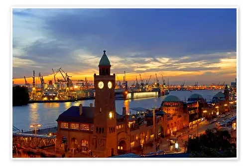 Pasarela Hamburgo – Puesta de sol de bildpics