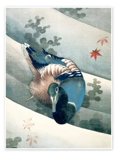 Pato nadando en el agua de Katsushika Hokusai akg-images