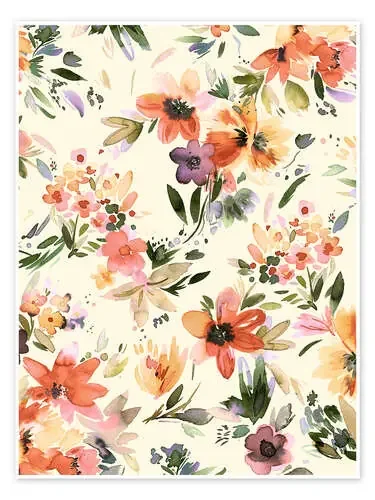Pattern with autumn flowers de Ninola Design