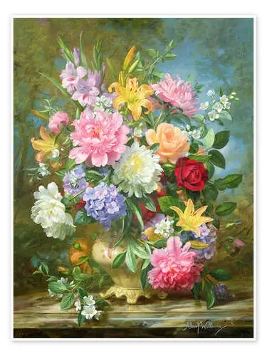 Peonias y otras flores de Albert Williams Bridgeman Images
