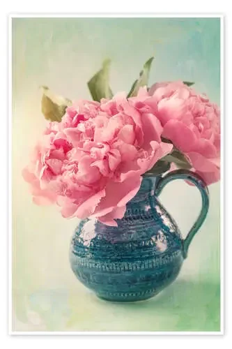 Peonies in a blue vase de Elena Schweitzer